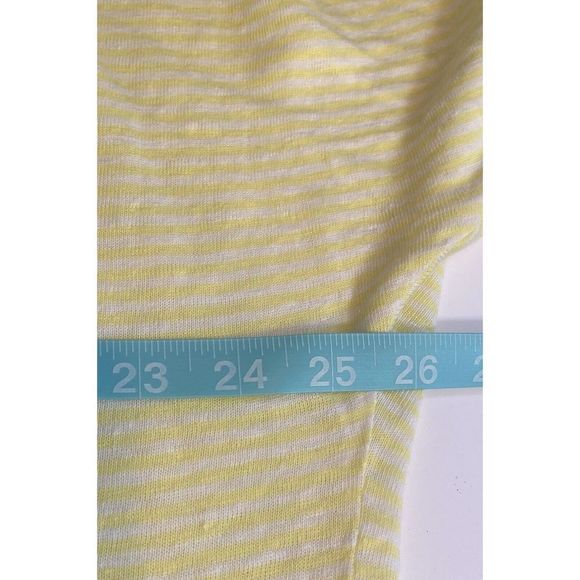 Chicos Womens Yellow Striped Linen Drop Shoulder Tunic Top Size 2 Large - Picture 9 of 10